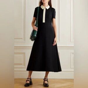 VALENTINO GARAVANI Wool and silk-blend crepe midi dress 38